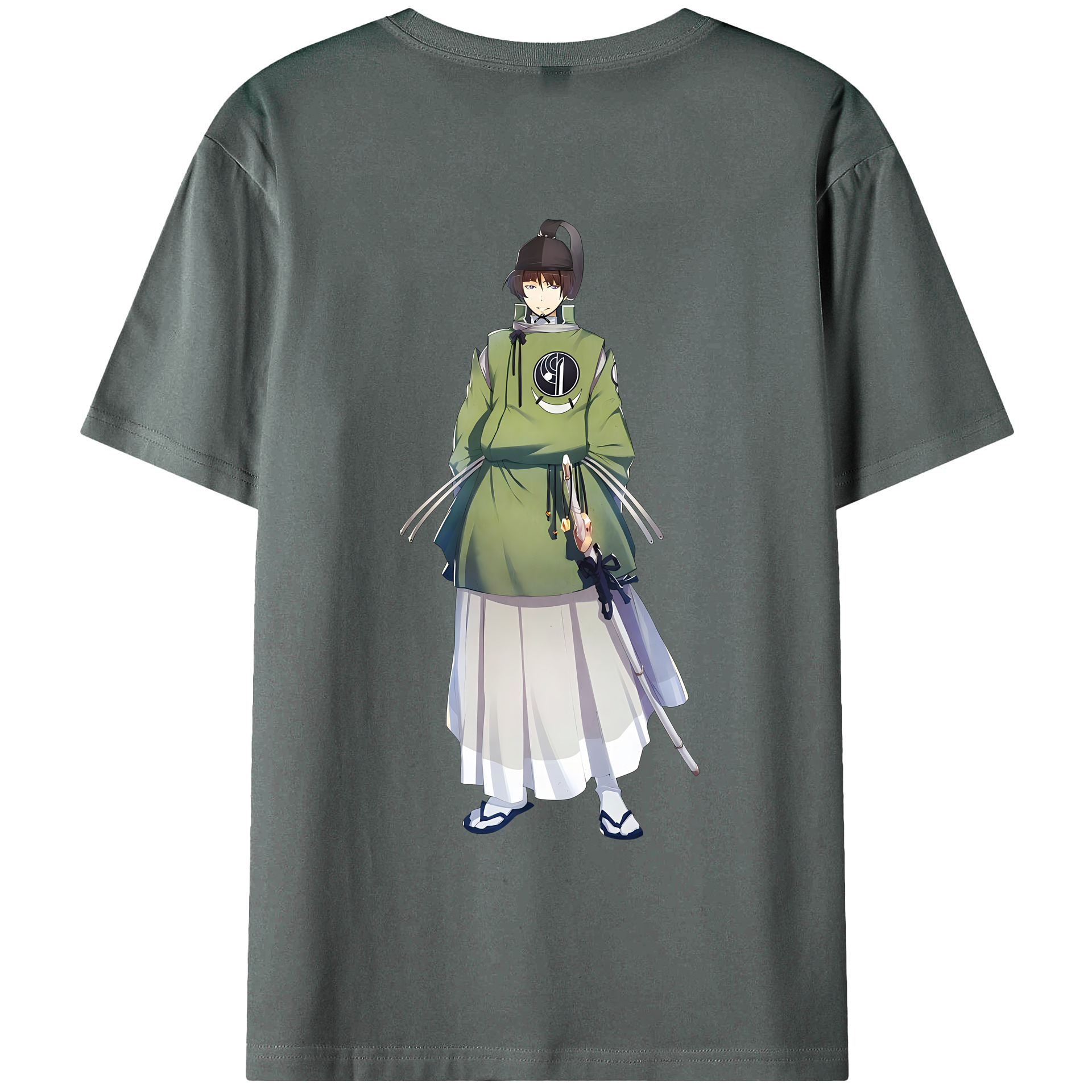 （画像用） 刀剣乱舞 Touken Ranbu 綿100％ メンズ半袖Tシャツ（バックプリント） 通気性